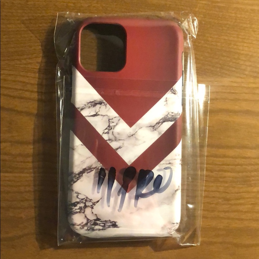 iPhone 11 Pro Red Marble Case -Tough (Hard + Soft)